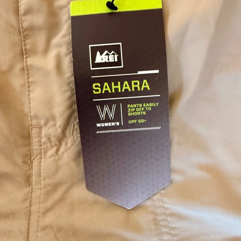 NWT REI Sahara Convertible‎ Pants Womens 10 Petite Tan Zip Off Cargo Hiking Belt